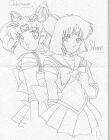 Sailor Saturn and Sailor Chibi Moon